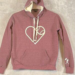 Baseballism heart, graphic hoodie, hooded sweatshirt, size medium